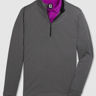 Houndstooth Jacquard 1/4 Zip Midlayer