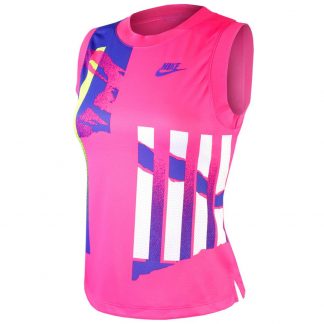 Nike Women's NY Slam Tank - Pink Foil/Hot Lime
