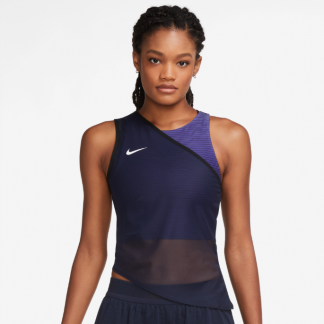Nike Women's Slam Tennis Tank - OBSIDIAN/(WHITE)