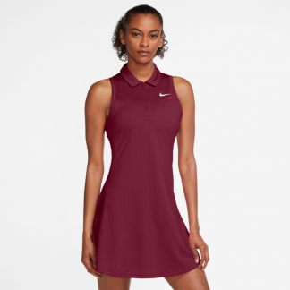 Nike Women's Victory Polo Dress - DARK BEETROOT