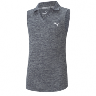 Girls Heather Sleeveless Polo